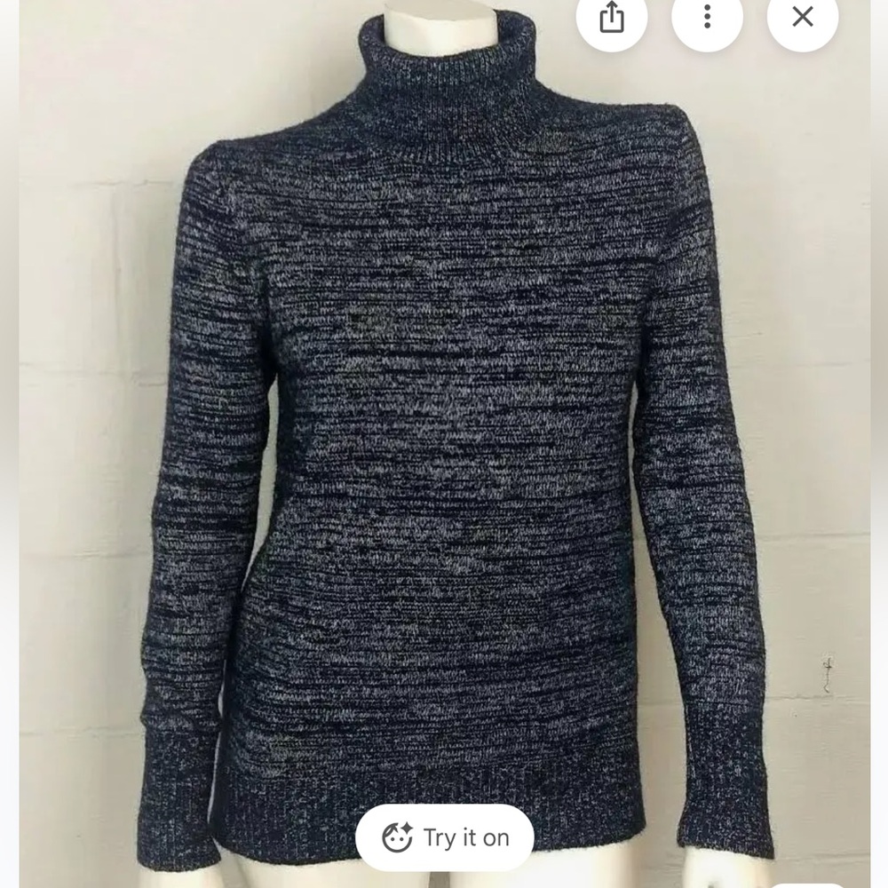 J. Crew Factory Dark Blue Spacedye Turtleneck , size small